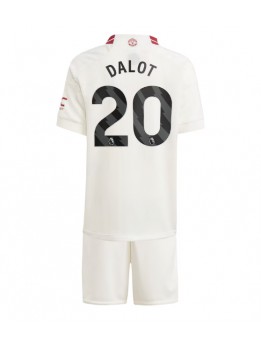 Manchester United Diogo Dalot #20 Ausweichtrikot für Kinder 2023-24 Kurzarm (+ Kurze Hosen)